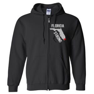 Florida Strong Support For Miami Distressed State Full Zip Hoodie