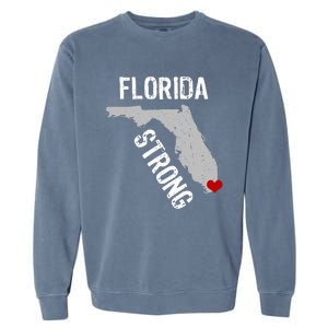 Florida Strong Support For Miami Distressed State Garment-Dyed Sweatshirt