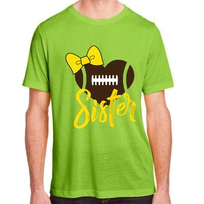 Football Sister Shirts Football Sister Bow Shirts Yellow Gold Adult ChromaSoft Performance T-Shirt