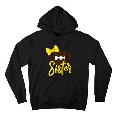 Football Sister Shirts Football Sister Bow Shirts Yellow Gold Hoodie