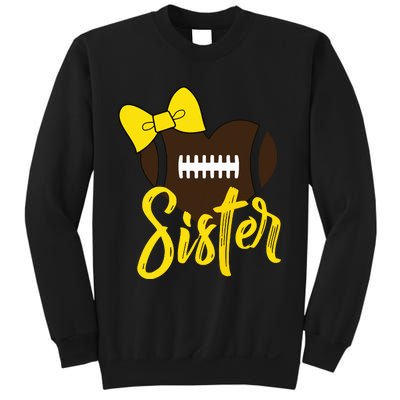 Football Sister Shirts Football Sister Bow Shirts Yellow Gold Sweatshirt