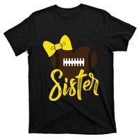 Football Sister Shirts Football Sister Bow Shirts Yellow Gold T-Shirt