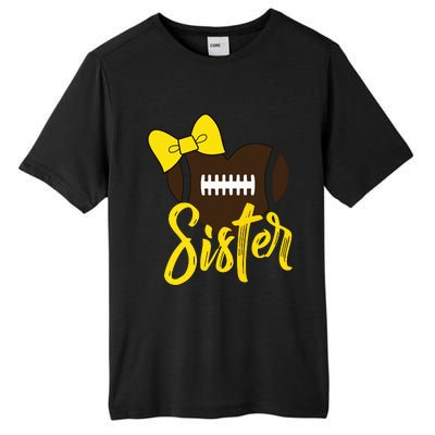 Football Sister Shirts Football Sister Bow Shirts Yellow Gold Tall Fusion ChromaSoft Performance T-Shirt