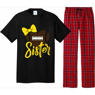 Football Sister Shirts Football Sister Bow Shirts Yellow Gold Pajama Set