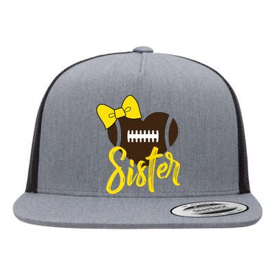 Football Sister Shirts Football Sister Bow Shirts Yellow Gold Flat Bill Trucker Hat