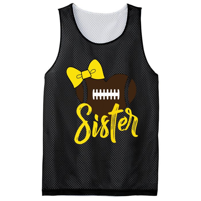 Football Sister Shirts Football Sister Bow Shirts Yellow Gold Mesh Reversible Basketball Jersey Tank