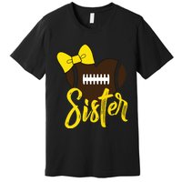 Football Sister Shirts Football Sister Bow Shirts Yellow Gold Premium T-Shirt