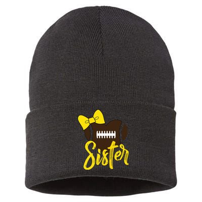 Football Sister Shirts Football Sister Bow Shirts Yellow Gold Sustainable Knit Beanie