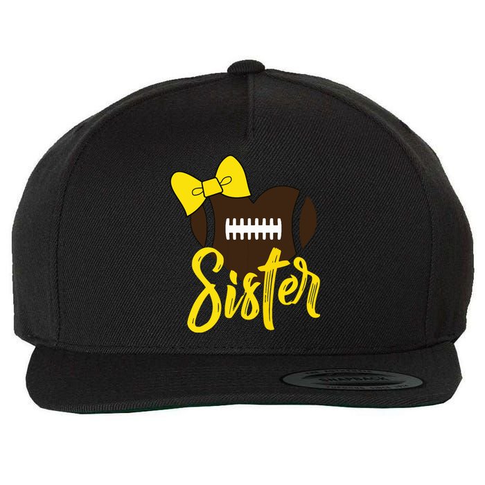 Football Sister Shirts Football Sister Bow Shirts Yellow Gold Wool Snapback Cap