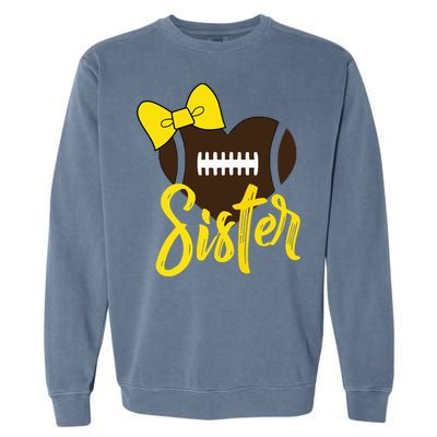 Football Sister Shirts Football Sister Bow Shirts Yellow Gold Garment-Dyed Sweatshirt