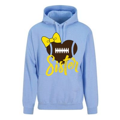 Football Sister Shirts Football Sister Bow Shirts Yellow Gold Unisex Surf Hoodie