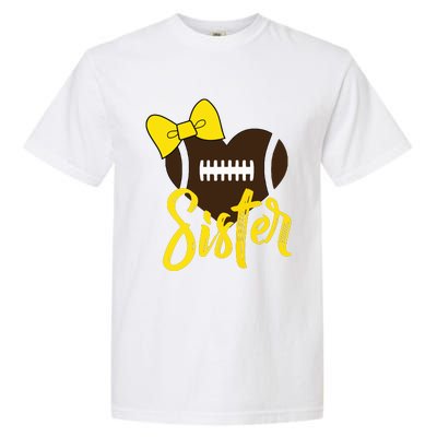 Football Sister Shirts Football Sister Bow Shirts Yellow Gold Garment-Dyed Heavyweight T-Shirt