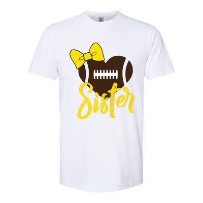 Football Sister Shirts Football Sister Bow Shirts Yellow Gold Softstyle CVC T-Shirt