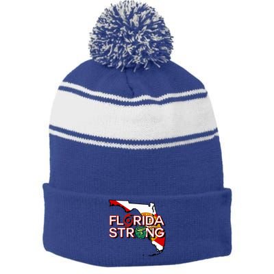 Florida Strong Support Gator Strong Florida Strong Community Stripe Pom Pom Beanie