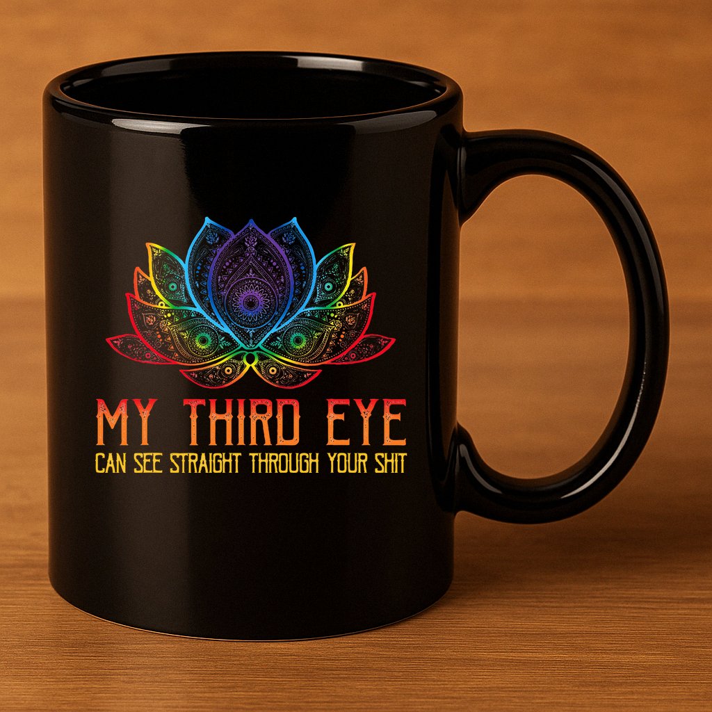 Funny Spiritual Saying Third Eye Sees Through Your Shit 11oz C Handle Ceramic Mug