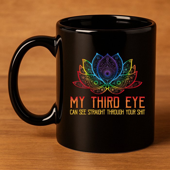 Funny Spiritual Saying Third Eye Sees Through Your Shit 11oz C Handle Ceramic Mug