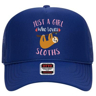 Funny Sloth Shirts For Who Loves Sloths High Crown Mesh Back Trucker Hat