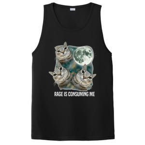 Funny Silly Staring Rage Is Consuming Me Sarcastic Cat Meme PosiCharge Competitor Tank