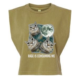 Funny Silly Staring Rage Is Consuming Me Sarcastic Cat Meme Garment-Dyed Women's Muscle Tee