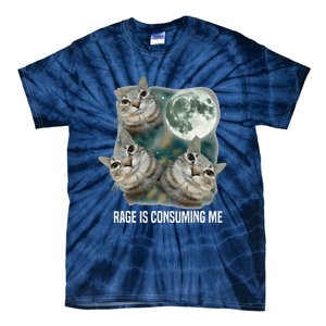 Funny Silly Staring Rage Is Consuming Me Sarcastic Cat Meme Tie-Dye T-Shirt