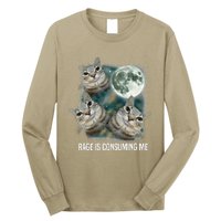 Funny Silly Staring Rage Is Consuming Me Sarcastic Cat Meme Long Sleeve Shirt