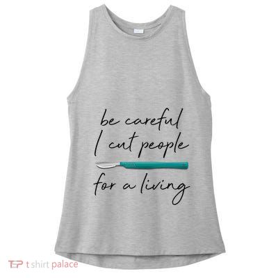 Funny Surgeon Surgery Gift for Medical Professionals Ladies PosiCharge Tri-Blend Wicking Tank