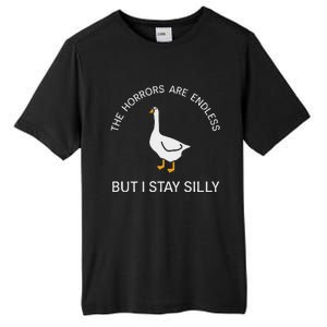 Funny Stay Silly Goose Horrors Are Endless Meme Tall Fusion ChromaSoft Performance T-Shirt