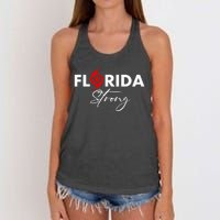 Florida Strong Support Pray For Florida Strong Community Women's Knotted Racerback Tank