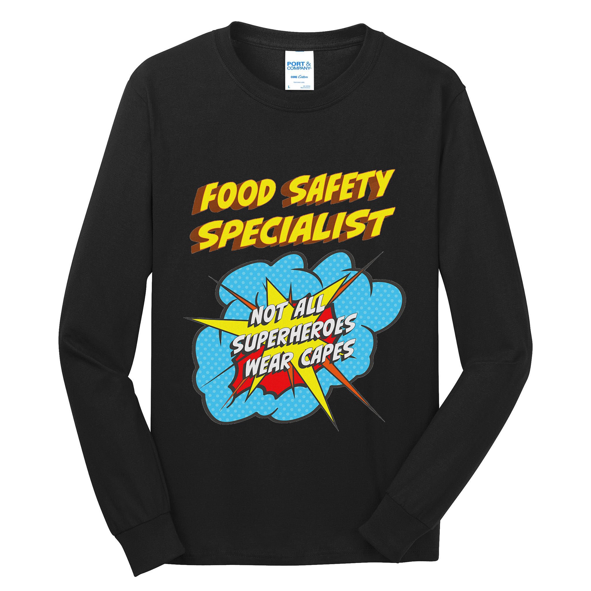 Food Safety Specialist Funny Superhero Job Tall Long Sleeve T-Shirt
