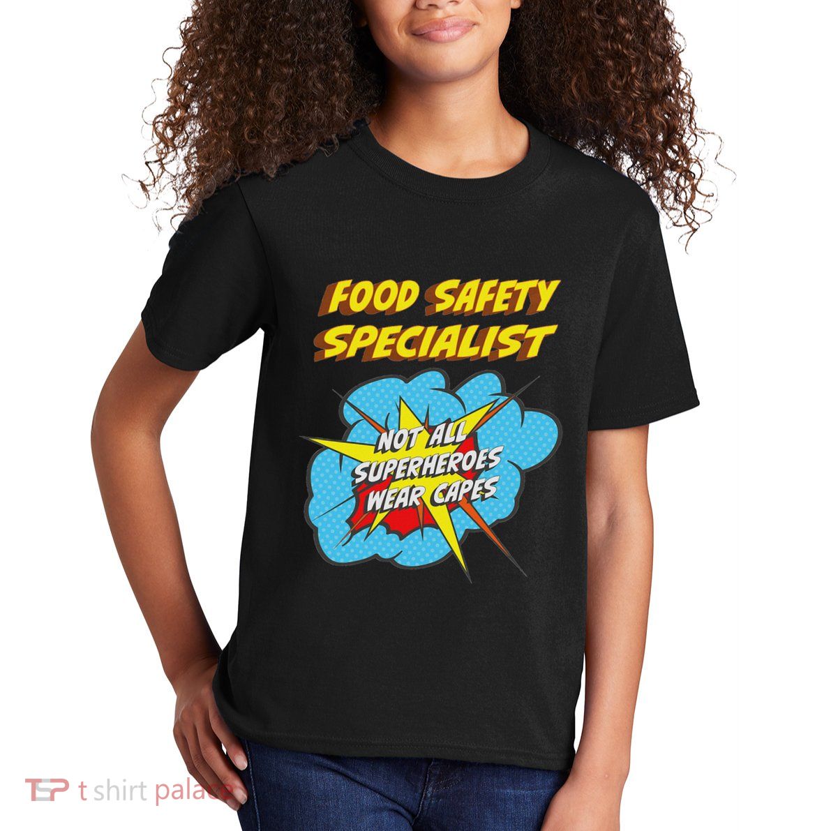 Food Safety Specialist Funny Superhero Job Kids T-Shirt