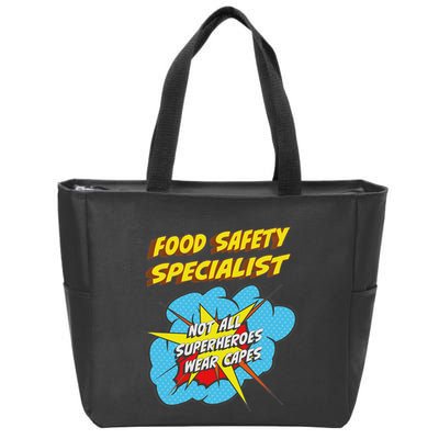 Food Safety Specialist Funny Superhero Job Zip Tote Bag