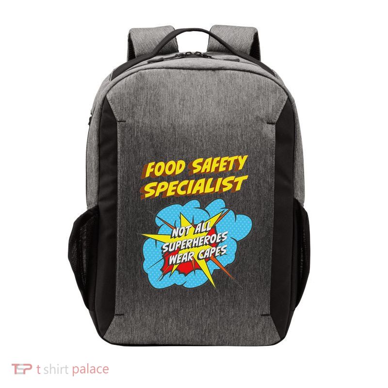 Food Safety Specialist Funny Superhero Job Vector Backpack