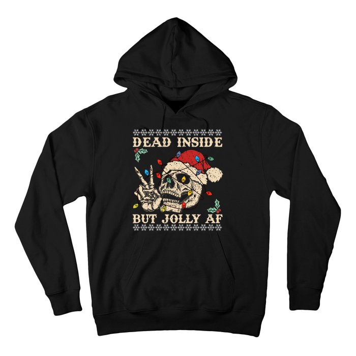 Festive Sarcastic Snarky Skeleton Ugly Christmas Sweater Hoodie