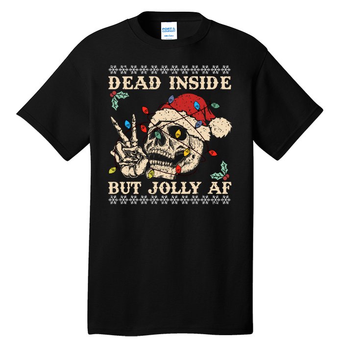 Festive Sarcastic Snarky Skeleton Ugly Christmas Sweater Tall T-Shirt