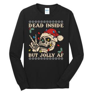 Festive Sarcastic Snarky Skeleton Ugly Christmas Sweater Tall Long Sleeve T-Shirt