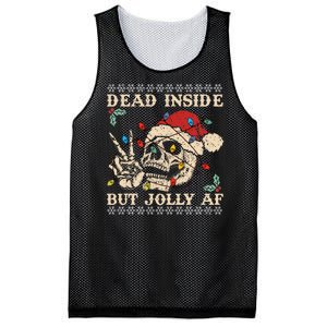 Festive Sarcastic Snarky Skeleton Ugly Christmas Sweater Mesh Reversible Basketball Jersey Tank