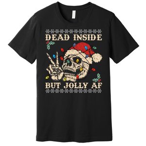 Festive Sarcastic Snarky Skeleton Ugly Christmas Sweater Premium T-Shirt