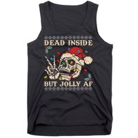 Festive Sarcastic Snarky Skeleton Ugly Christmas Sweater Tank Top