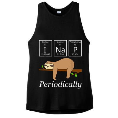 Funny Science Sloth Shirts I Nap Periodically Sloths Lovers Ladies PosiCharge Tri-Blend Wicking Tank