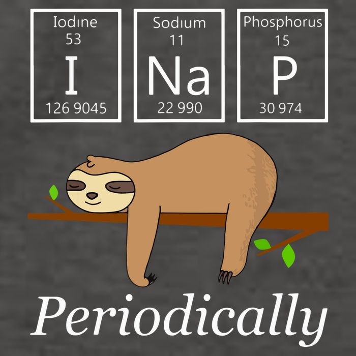Funny Science Sloth Shirts I Nap Periodically Sloths Lovers Vector Backpack