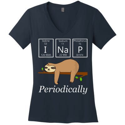 Funny Science Sloth Shirts I Nap Periodically Sloths Lovers Women's V-Neck T-Shirt