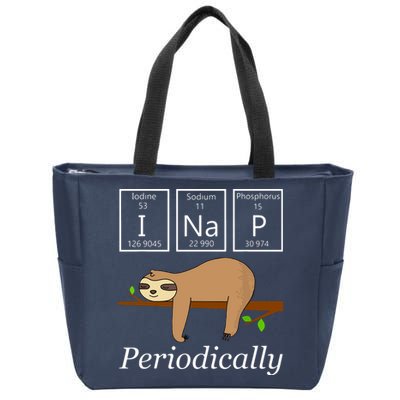 Funny Science Sloth Shirts I Nap Periodically Sloths Lovers Zip Tote Bag