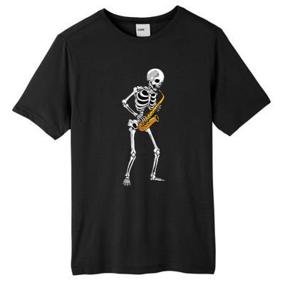 Funny Saxophone Skeleton For Men Women Saxophone Player Sax Tall Fusion ChromaSoft Performance T-Shirt