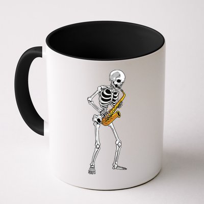 Funny Saxophone Skeleton For Men Women Saxophone Player Sax Mug