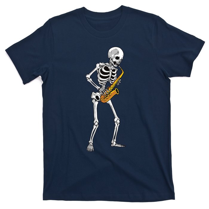 Funny Saxophone Skeleton For Men Women Saxophone Player Sax T-Shirt