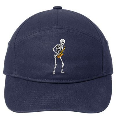Funny Saxophone Skeleton For Men Women Saxophone Player Sax 7-Panel Snapback Hat