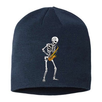 Funny Saxophone Skeleton For Men Women Saxophone Player Sax Sustainable Beanie