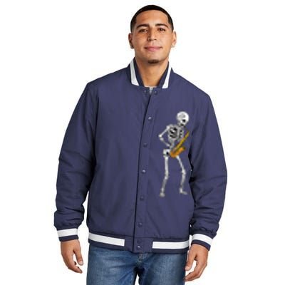 Funny Saxophone Skeleton For Men Women Saxophone Player Sax Insulated Varsity Jacket