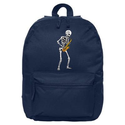 Funny Saxophone Skeleton For Men Women Saxophone Player Sax 16 in Basic Backpack