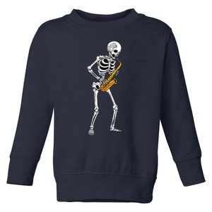 Funny Saxophone Skeleton For Men Women Saxophone Player Sax Toddler Sweatshirt